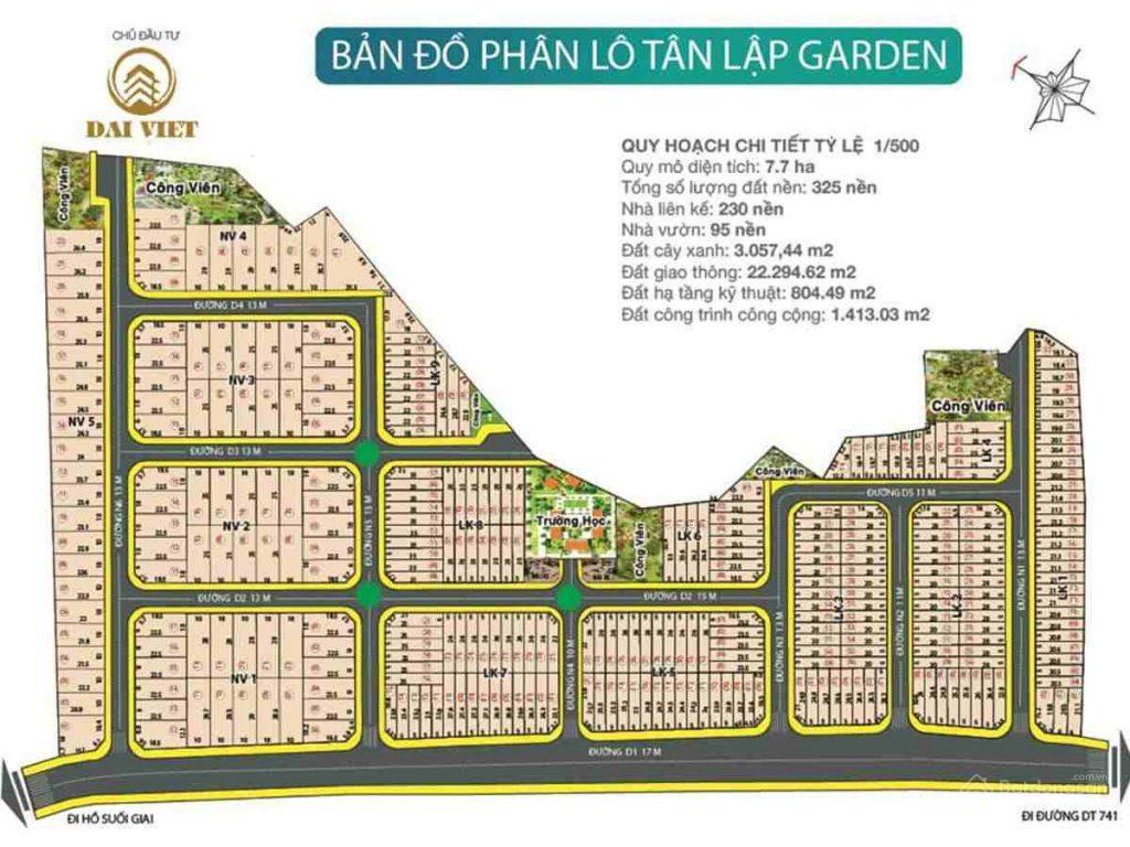 Bán đất nền dự án tân lập garden, 750 triệu, 125m2, đồng phú, bình phước
