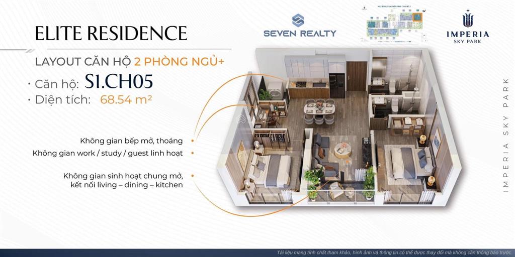 Căn góc 2pn+ view nội khu hướng mát, full đồ tại imperia sky park cạnh vinhomes smart tây mỗ