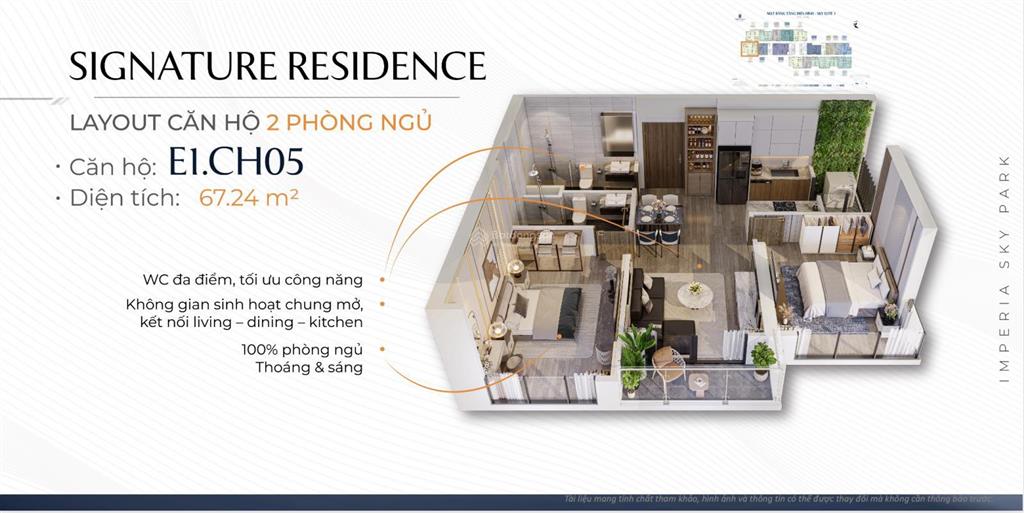 Căn hộ tầng trung hướng mát 61,7m2 giá 5,1 tỷ imperia sky park gần lê trọng tấn, bảo tàng lịch sử