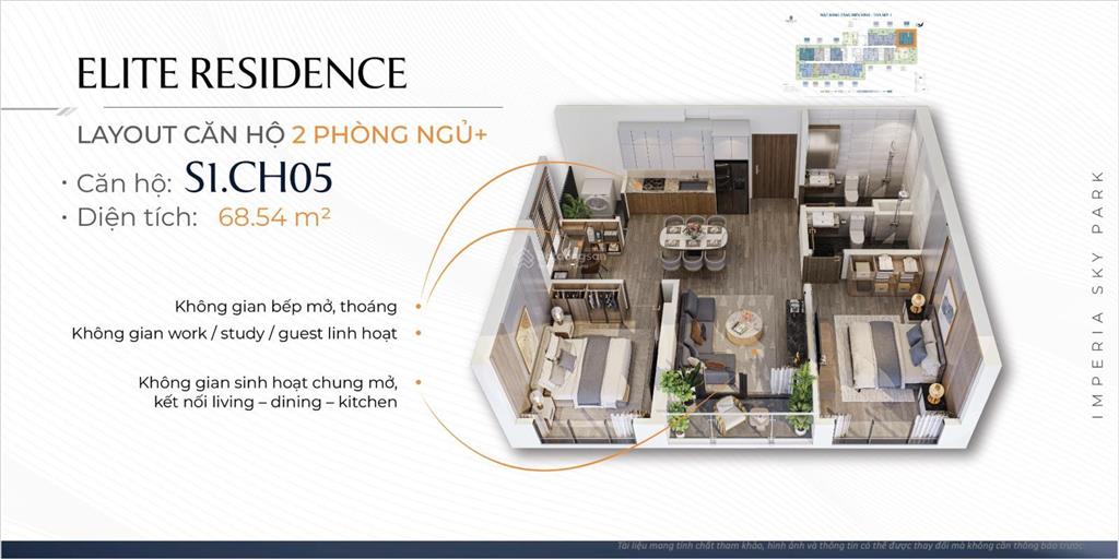 Căn hộ tầng trung hướng mát 61,7m2 giá 5,1 tỷ imperia sky park gần lê trọng tấn, bảo tàng lịch sử