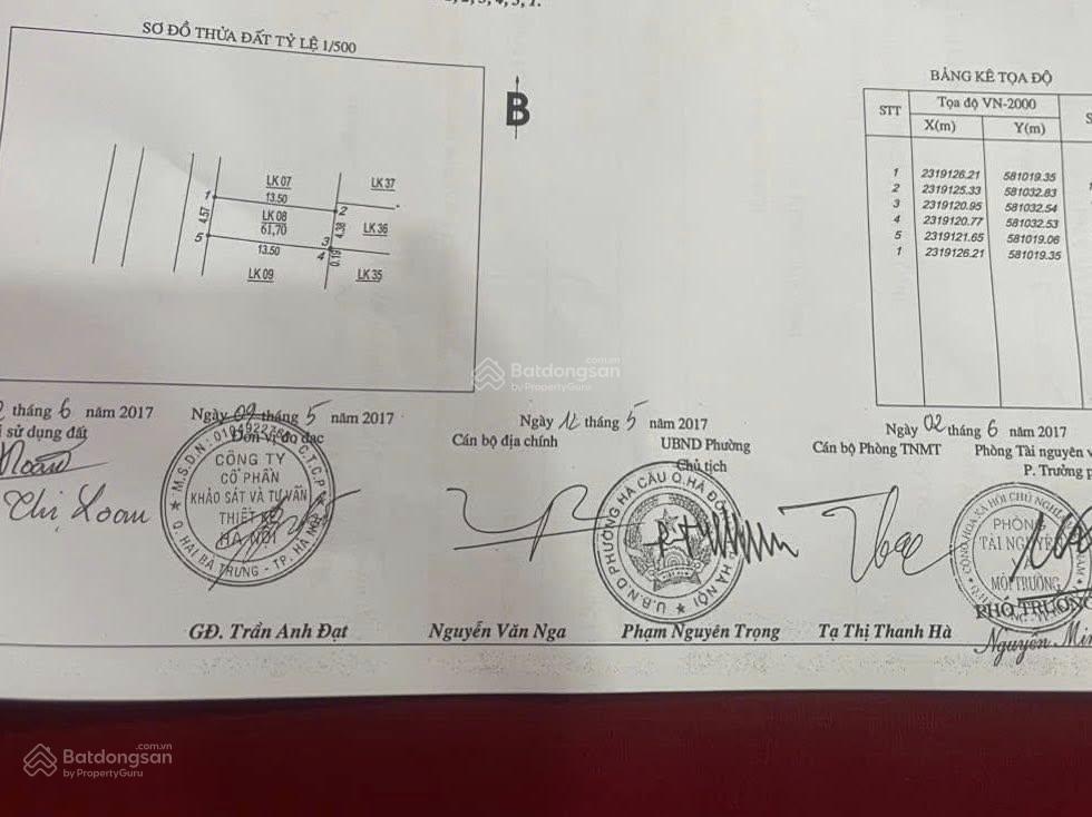 Dv hà trì hà cầu, 62m², mặt tiền 4.5m view sân bóng gần ngã 5 hà trì giá 10 tỷ
