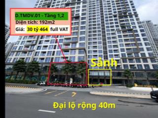 Shophouse 2 tầng tòa d, nằm trên đại lộ rộng 40m  bán 30 tỷ 464 triệu bao hết , masteri quận 9