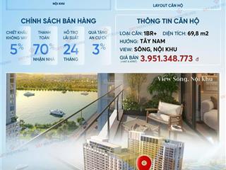 Căn hộ sân vườn 69m² chỉ 3 tỷ 349, dự án trực diện sông, giá gốc từ chủ đầu tư