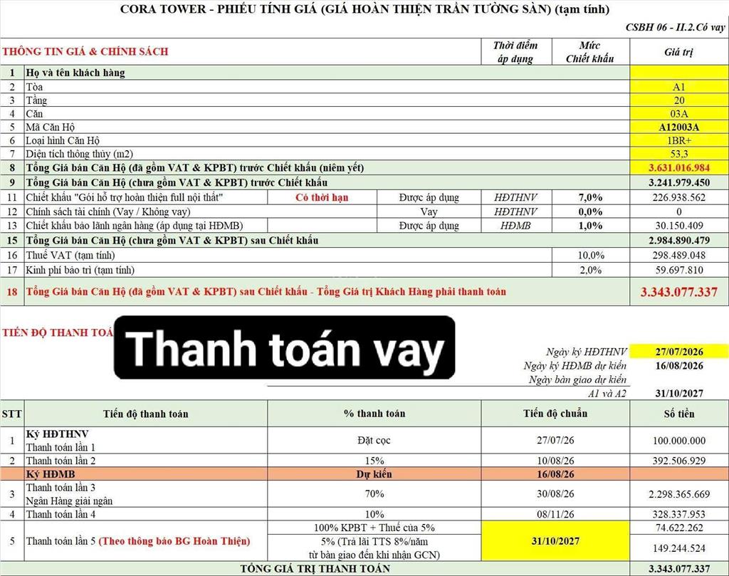 Cora tower | căn hộ 1pn+ tầng 20 view sông, biển và thành phố