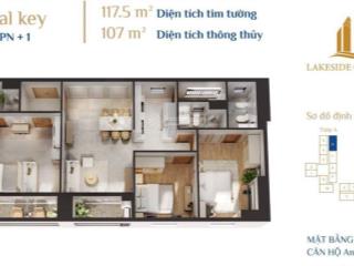 Căn hộ 2,5 ngủ+ 3 wc 107 m2 view hồ phương lưu & tttp. tầng 16 siêu đẹp, ưu đãi 7% giá chỉ 5,167 tỷ