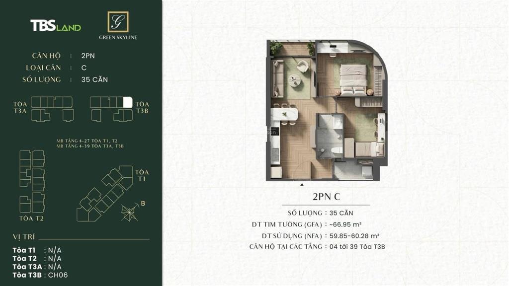 Giỏ hàng siêu đẹp 2pn green skyline mặt tiền ql1k, dt 6576m, giá rumor từ 62tr/m2