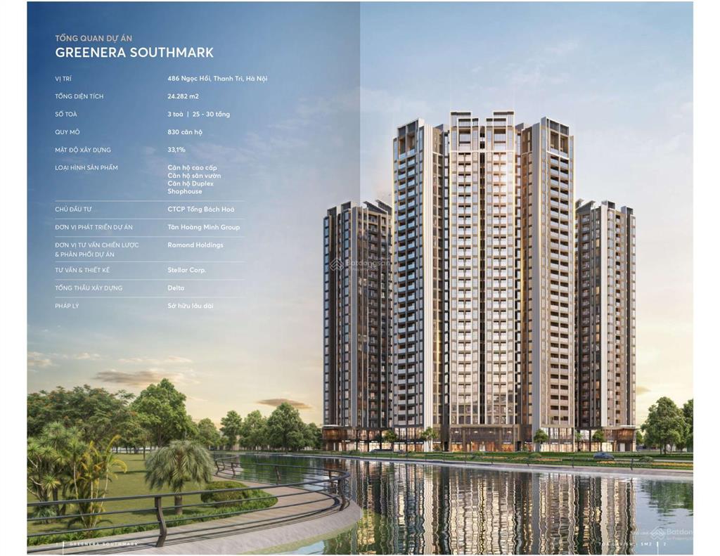 Dự án luxury hiếm có nam hà nội  greenera 486 ngọc hồi. căn 2pn giá chỉ 90 triệu/m2 bàn giao 2027