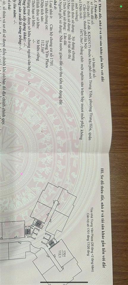 Chcc trung yên plaza, trung hoà, yên hoà, cầu giấy. gần đh lao động thương binh. 112m2. 11,95 tỷ