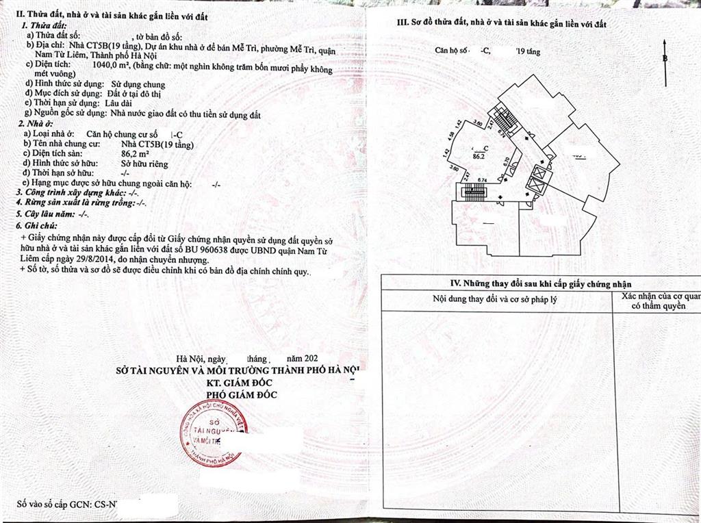 Bán chcc tòa ct5b mễ trì thượng, đl thăng long, nam từ liêm. 109m2. 6,75tỷ. 3n 2wc, full nội thất