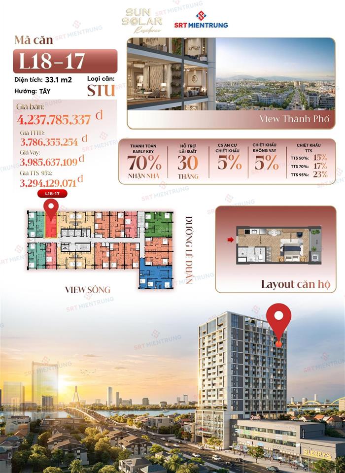 Độc quyền căn studio l1817 sun solar residences 09 lê duẩn giá mua trực tiếp cđt sungroup