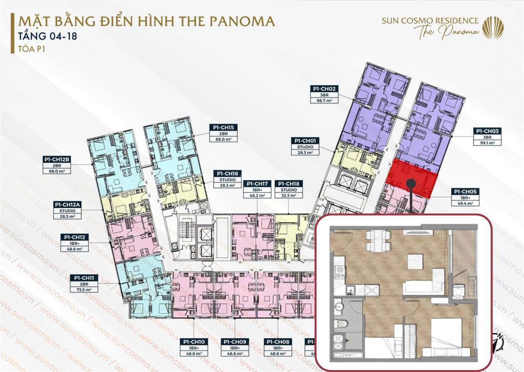 Căn hộ 1pn+ 50m² view biển đêm đỉnh cao tại panoma 1  chỉ 3,8 tỷ