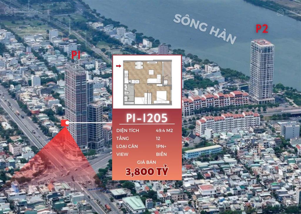 Căn hộ 1pn+ 50m² view biển đêm đỉnh cao tại panoma 1  chỉ 3,8 tỷ
