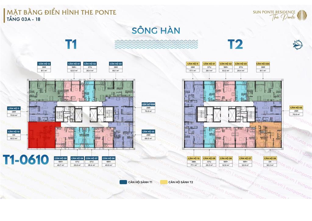 Hàng ngộp bank, 7,1 tỷ bán gấp căn dualkey sun ponte 92,2m2 bao thuế phí. rẻ nhất thị trường