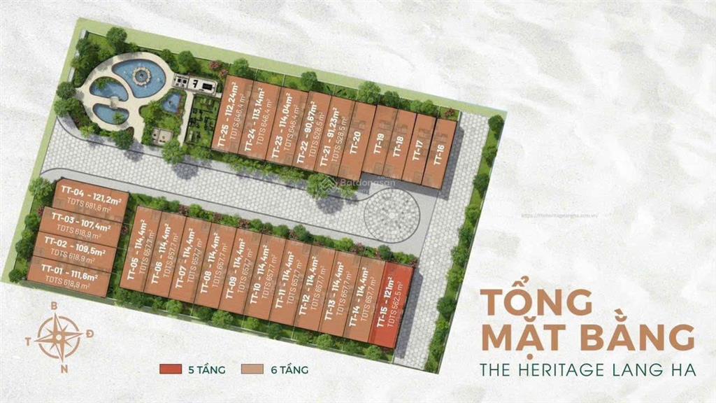 Liền kề heritage sổ đỏ cầm tay 93  121m² xây 6 tầng (sẵn sổ)  ốp đá, an ninh 24/7 vvip  giá tốt