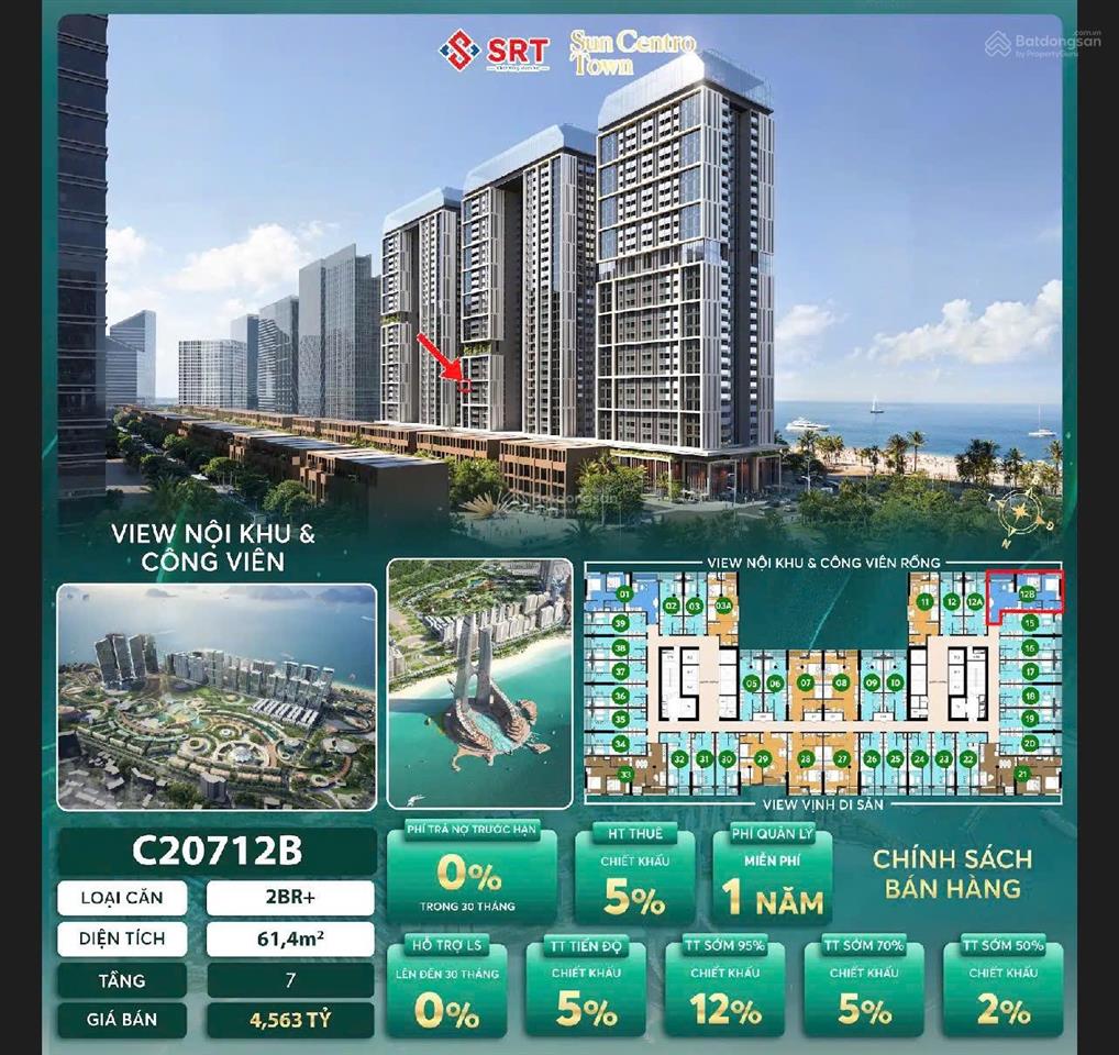 Chỉ còn 1 căn 2 ngủ góc duy nhất tại sun centro tower hạ long