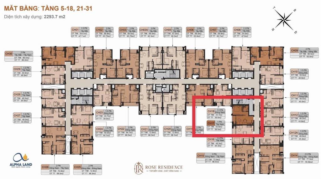 Giá sốc hoàng huy rose residence, mã 17 1 ngủ tầng trung cực đẹp , giá 1,6x tỷ