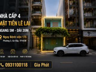 Mặt tiền 64 lê lai p4 gv 5.2m x 21m cpxd 7 tầng  ngay đh cn4