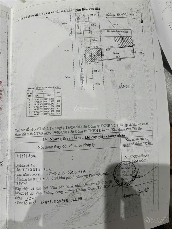 Bán nhà bề ngang 8.6m hẻm xe hơi 6m  phú mỹ, quận 7  tổng 280m2