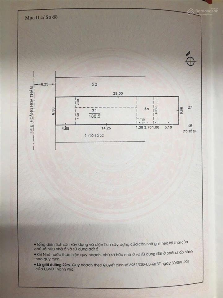 Bán nhà 114 hoàng hoa thám, p.12, tân bình, (6.5m x 29m), 4 tầng, giá bán 37 tỷ