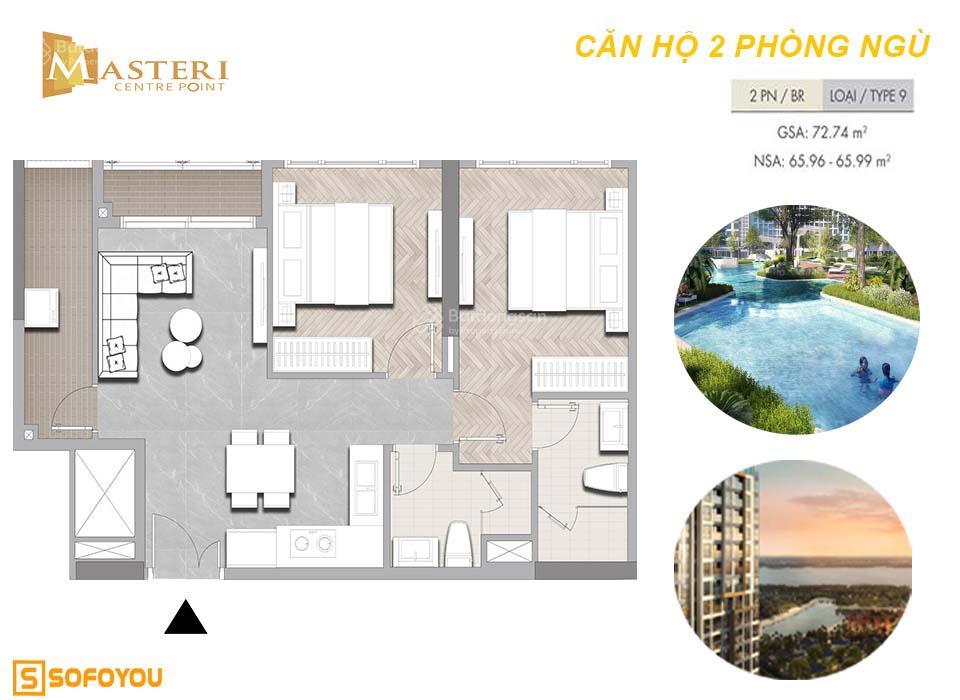 Giảm giá bán căn hộ 2pn 72m2 khu compound view công viên, ntcb, tầng trung, sổ lâu dài giá 4,2 tỷ