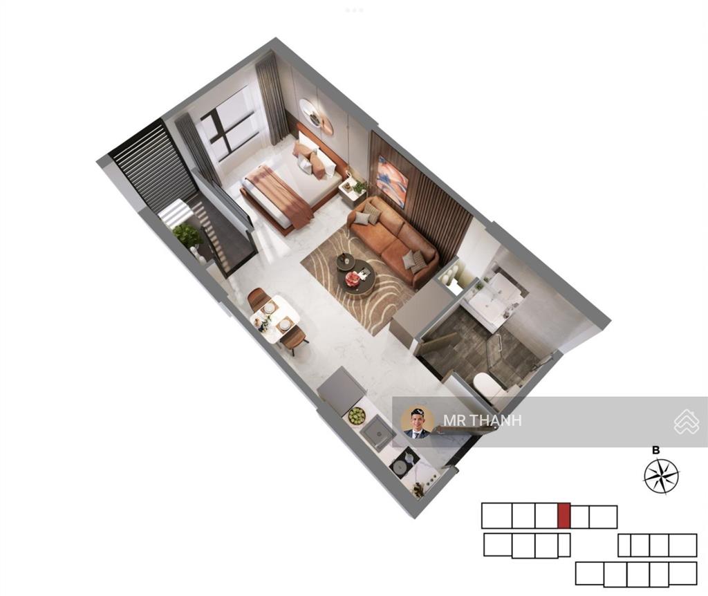 Bán căn studio full nội thất, dt 30m2, đang có hđ thuê, sổ đỏ giá 1,5 tỷ công chứng trong ngày