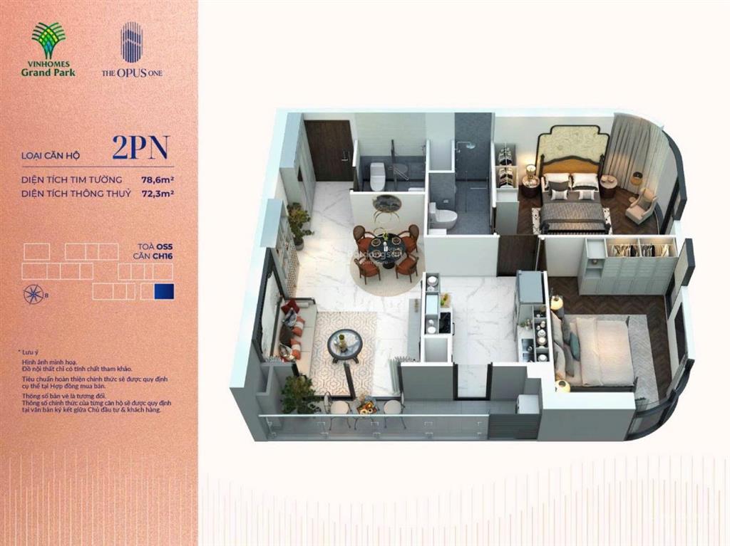 Bán căn góc 2pn2wc, dt80m2, giá 5.6tỷ, the opus one, full nội thất, view hồ bơi 3 tầng, vinhomes q9