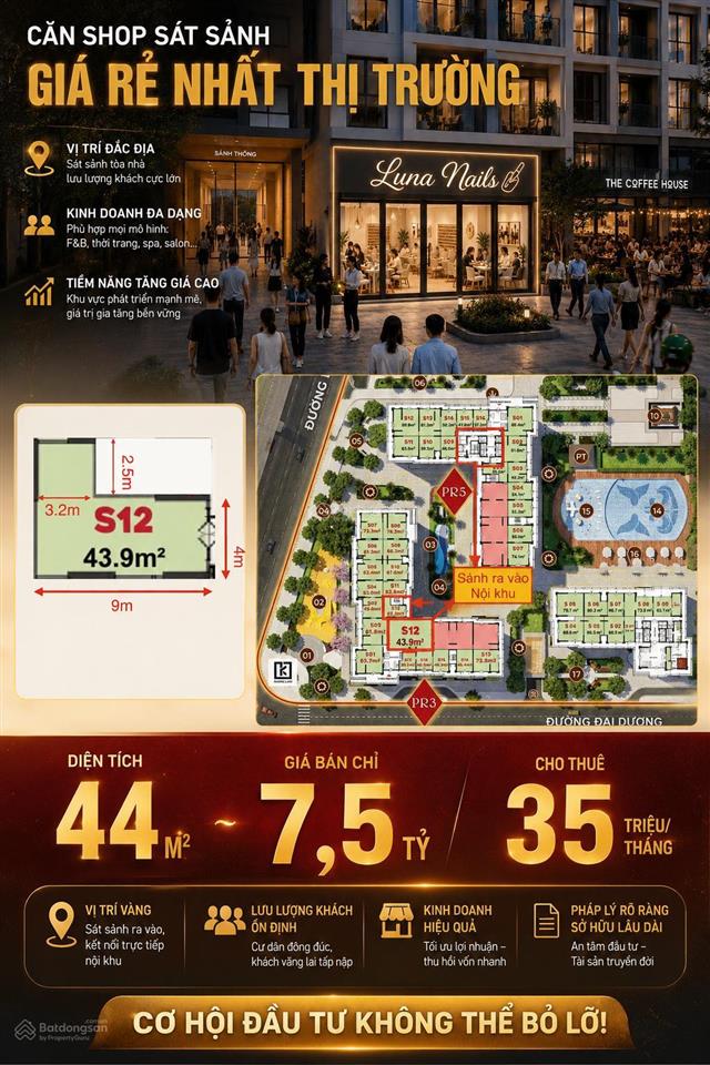 Bán shop chân đế căn góc sát sảnh cư dân  65m²  giá chỉ còn 11 tỷ  cho thuê 55tr/tháng
