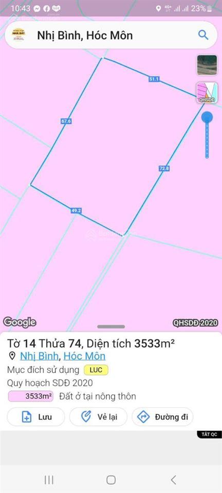 Bán đất xã nhị bình  đông thạnh  hóc môn