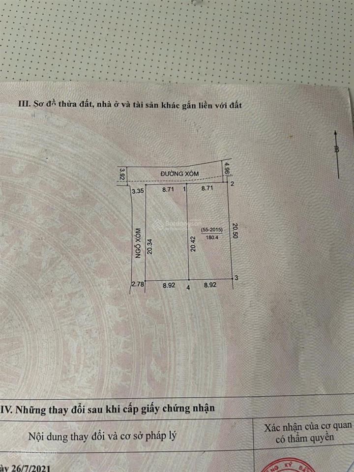 Hàng mới tinh 180m² tại đông sơn chương mỹ, mặt tiền 8,92m giá 22 tr/m2