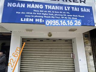 Thanh lý tài sản nhà 2t p. 25 bình thạnh pháp lý chuẩn 100%