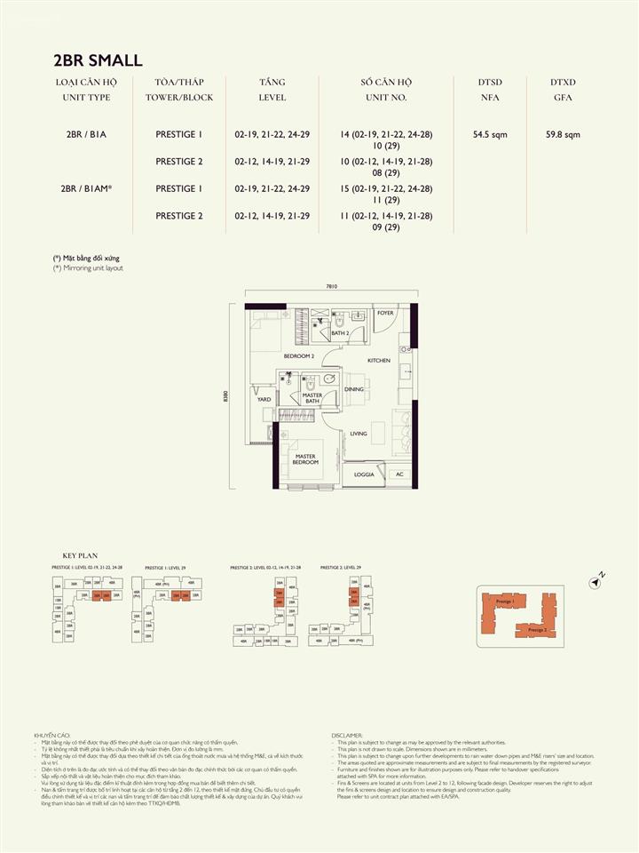 54m 2pn 2vs tòa p2 giá 5.1 tỷ bao phí tầng 6