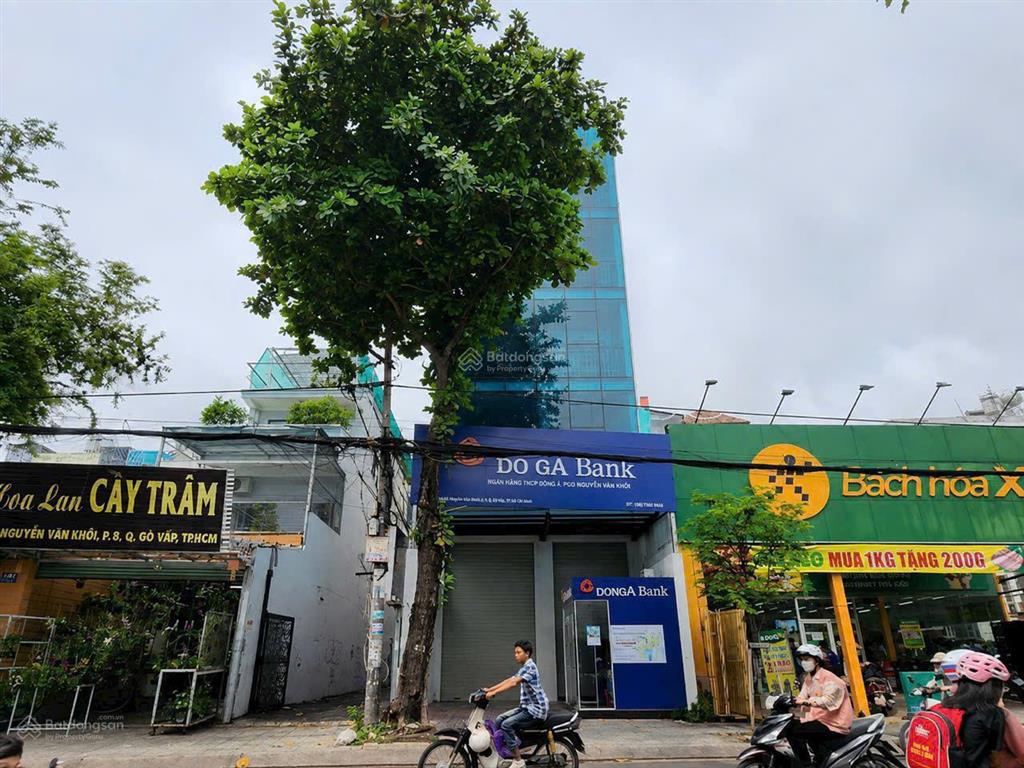 Cho thuê tòa nhà góc 2 mặt tiền đường nguyễn văn khối gò vấp  dt 7x30  hầm 5 tầng  68 triệu
