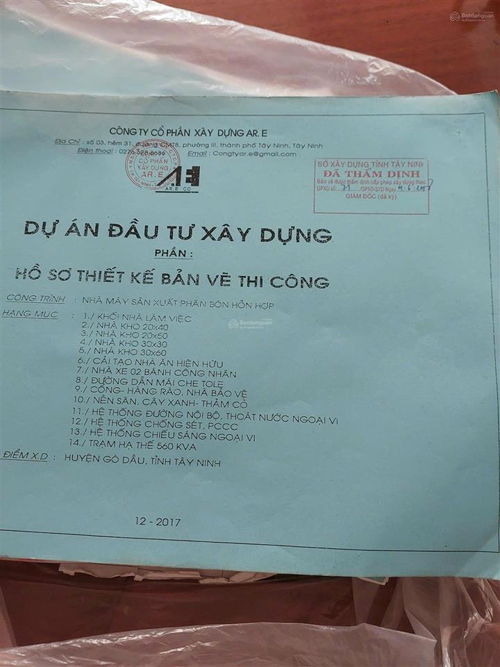 Cần bán khu xưởng mặt tiền quốc lộ 22b gò dầu, tây ninh