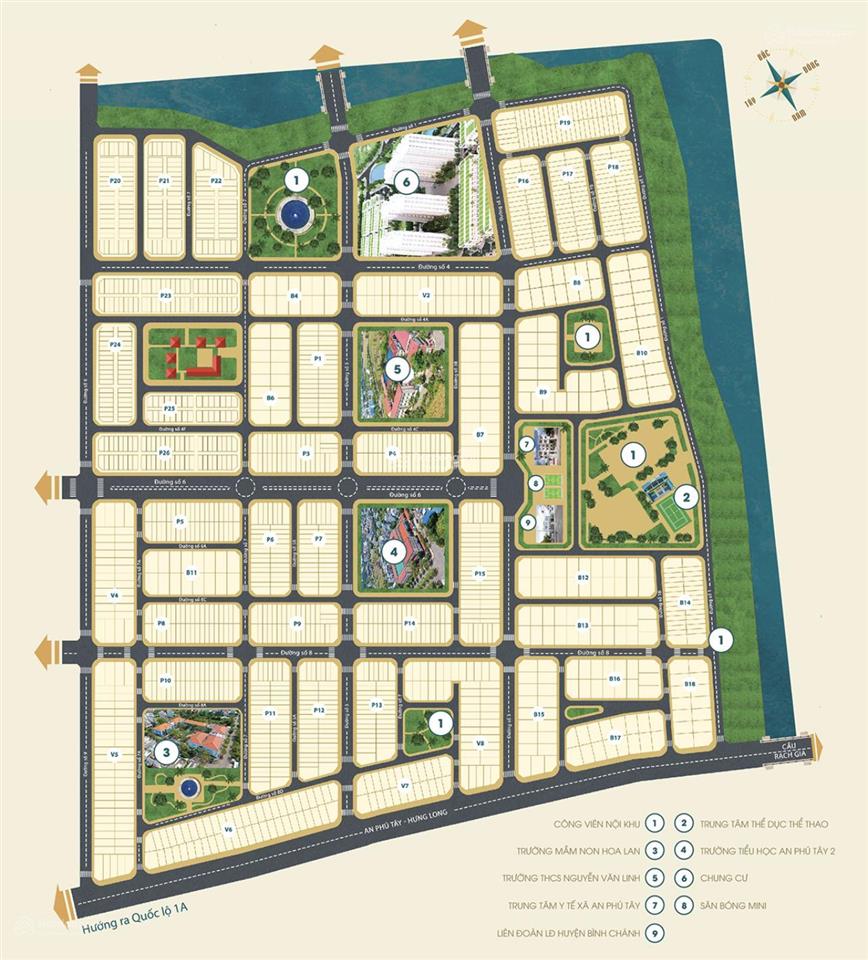 Bán lô đất mt chính đường số 9 trong kdc an phú tây 47 mẫu  giá đầu tư