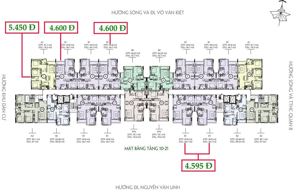 Giỏ hàng căn 3pn 81.7m² căn hộ saigon skyview quận 8  giá cực cạnh tranh