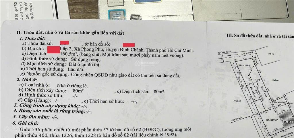 Bán căn nhà trong ấp 2 xã phong phú  sát trung tâm thể thao thành long 160m2 3,1 tỷ