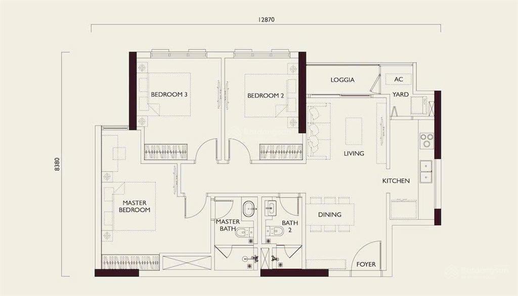 Chỉ hơn 3 tỷ! sở hữu căn hộ 3pn  2wc  85,8m2 tại dự án lumi hà nội