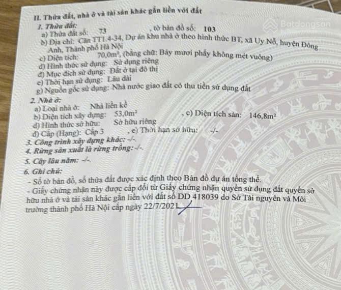 Chính chủ cần bán căn liền kề tại calyx residence, 319 đông anh, view vườn hoa. miễn môi giới