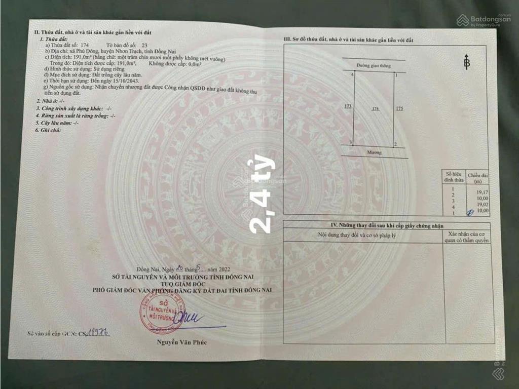 Thanh lý nh bán gấp lô đất gần cầu cát lái, 10x19m giá chỉ 2.4 tỷ