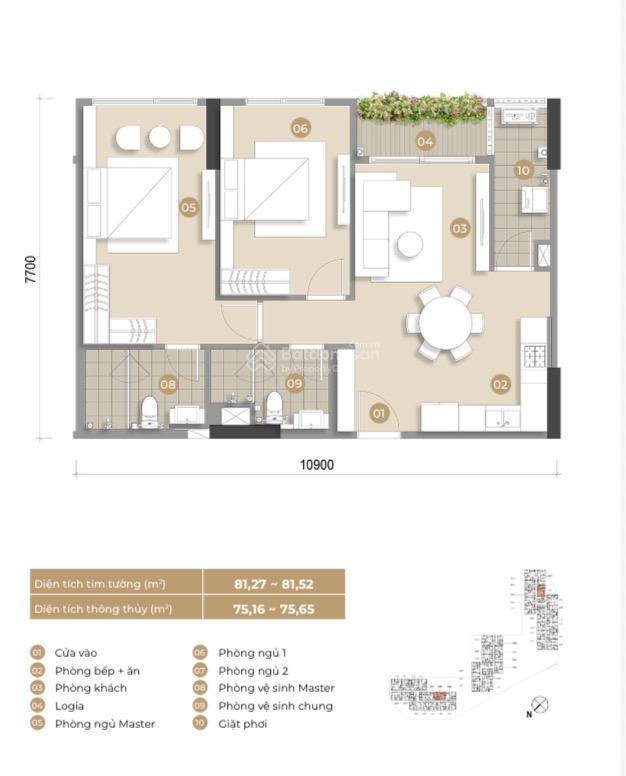 2pn, 2 wc view đông nam mua trực tiếp cdt nam long. layout rộng nhất trellia cove