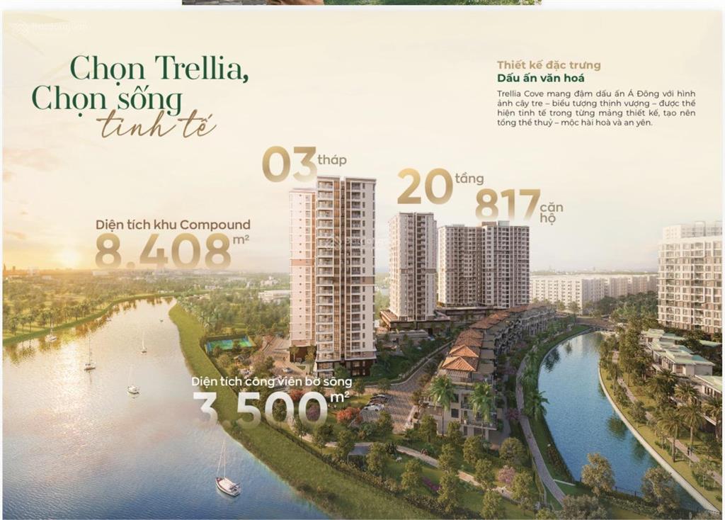 2pn, 2wc trellia cove giá 4.872 tỷ. tháng 06/2027 nhận nhà