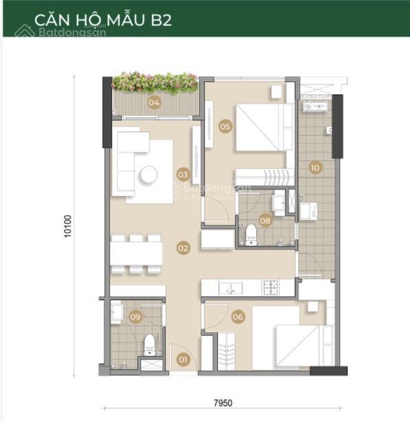 2pn, 2wc trellia cove giá 4.872 tỷ. tháng 06/2027 nhận nhà