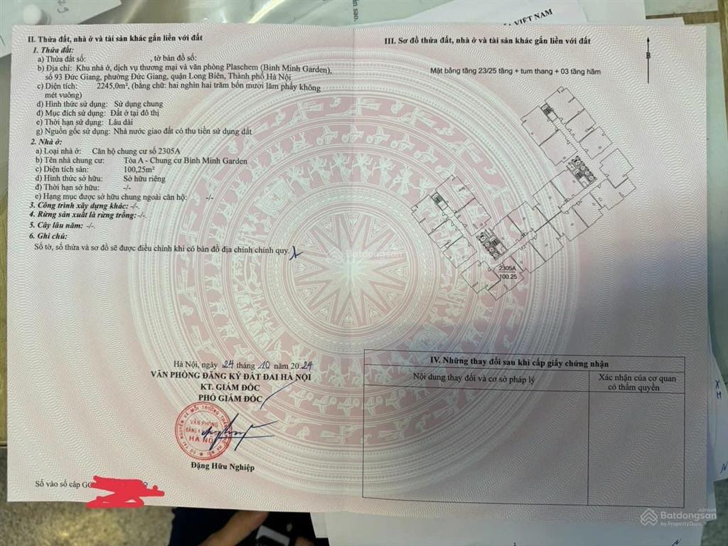 5.5 tỷ có căn hộ 75m², hướng bắc, tầng trung, chủ thiện chí bán bình minh garden. 0945 892 ***