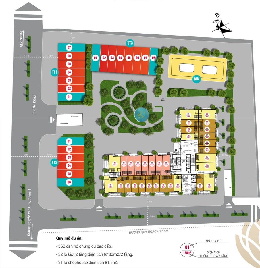 220 triệu/m2 đất liền kề 81.5m2, 375m2 sàn, 6 tầng, dự án tsg lotus sài đồng.  0945 892 ***