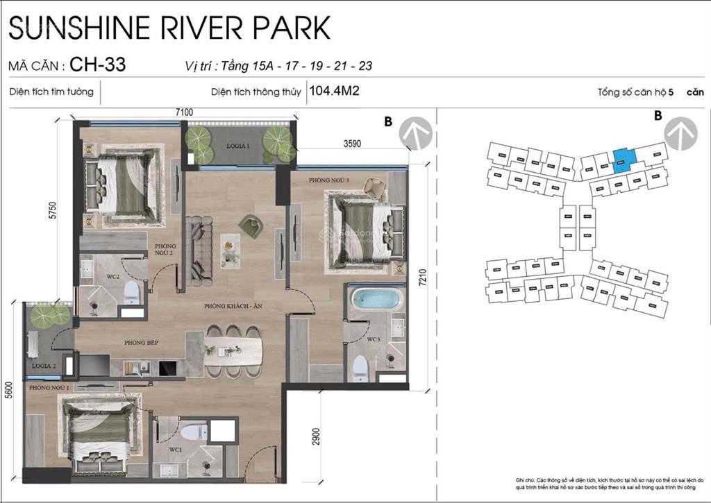 Hot!! chỉ từ 104tr/1m2 sở hữu căn hộ hạng sang sunshine river park.  0984 879 ***