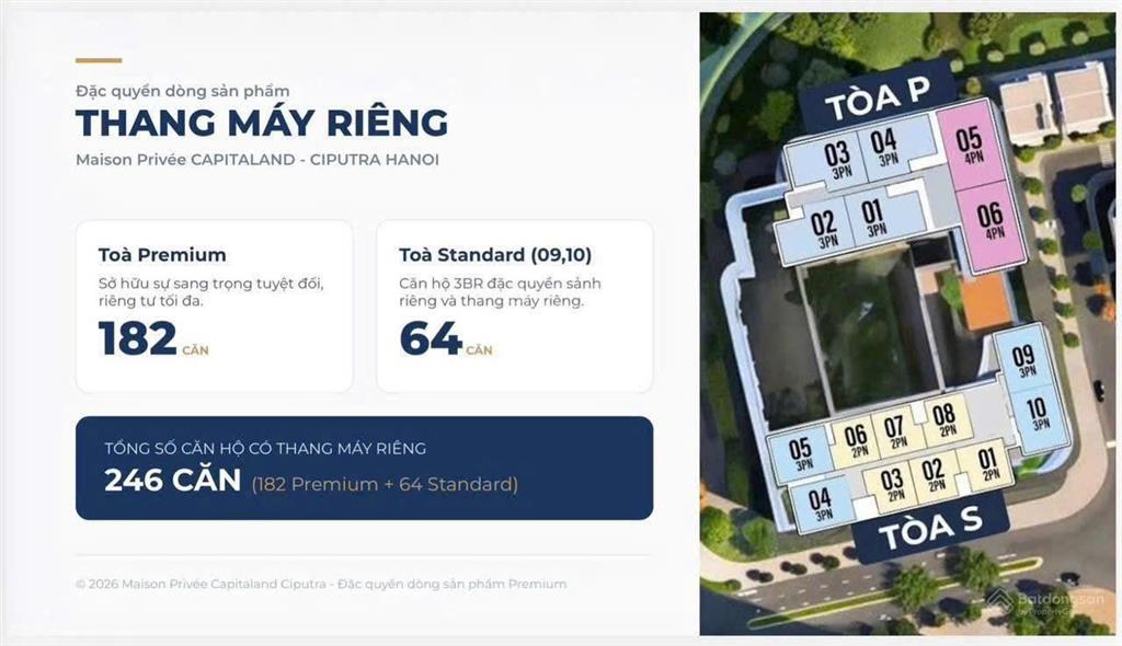 Maison privée capitaland tư dinh biệt lập chỉ 490 căn thang máy & gara riêng