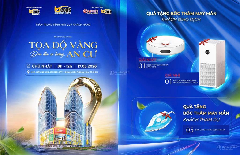 Lời ngay 200 triệu khi mua suất nội bộ bcons center city (tặng 1 chỉ vàng cho khách thiện chí)
