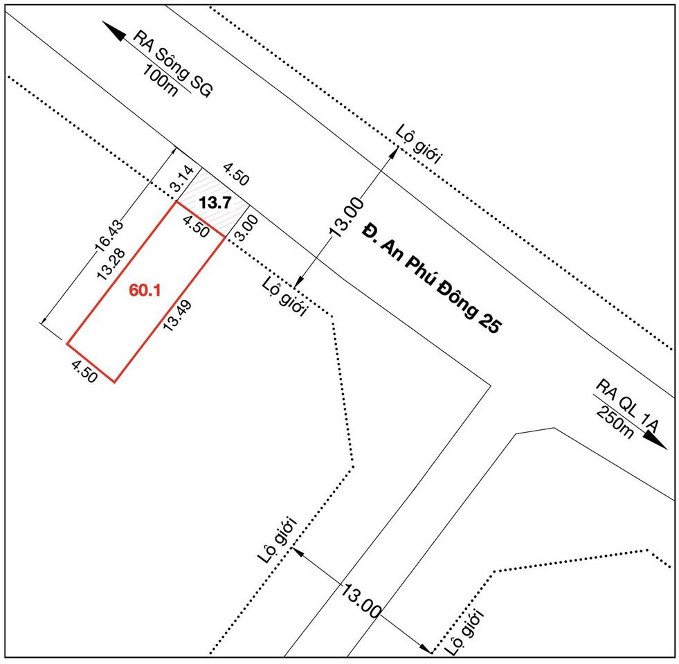 Bán đất mặt tiền đường lớn, 4.5x16m. giá 3.9 tỷ tại an phú đông, q12. gần sông sài gòn