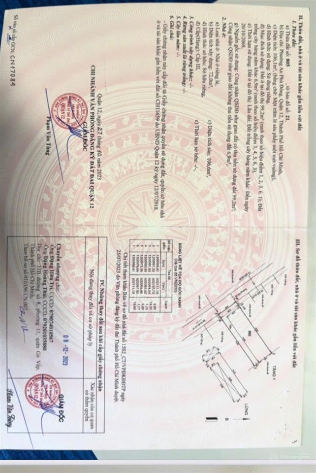 Bán dãy trọ 6x17m=106.1m2, tại an phú đông, giá 6 tỷ. ngay sát trường học và chợ vườn lài