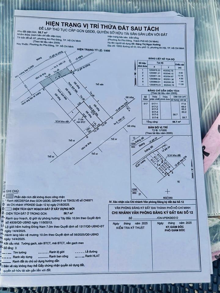 Bán đất tại vườn lài, 4,3 tỷ, 58,9m2, mặt tiền 4,5m, pháp lý sổ hồng riêng